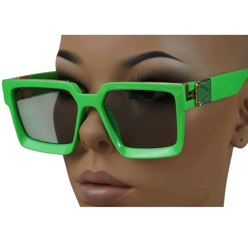 Green Sunglasses Fashion Designer Square Luxury‎ Beach Verde Lentes Gafas Nuevo